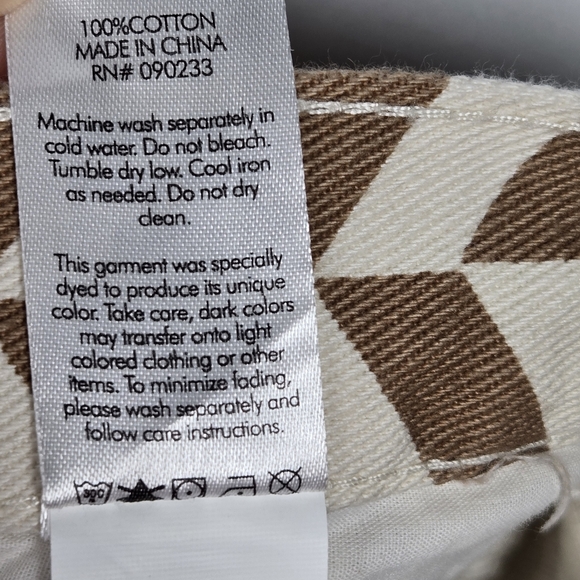 NEW PacSun Brown Chevron Print Low Rise Straight Leg Split Hem Jeans Size 24 - Picture 15 of 16